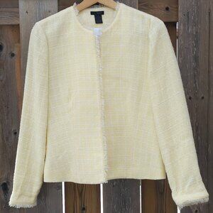 W.D.N.Y. Tweed Blazer Jacket Women's Size 6 Easter Yellow and White Tweed